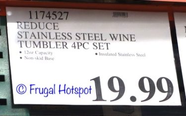 Costco Price: Reduce Stainless Steel Wine Tumblers 4-Piece Set