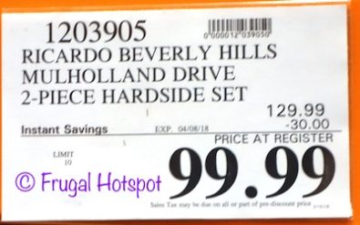 Costco Sale price: Ricardo Beverly Hills Mulholland Drive 2-Piece Hardside Luggage Set