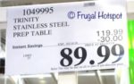 Costco price: Trinity Stainless Steel Prep Table