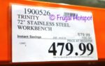 Costco Sale Price: Trinity 72" Stainless Steel Rolling Workbench