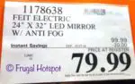 Costco Sale Price: Feit Electric LED Lighted Mirror