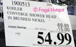 Costco Sale Price: Kohler Converge Shower Head in Brushed Nickel