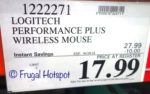 Costco Sale Price: Logitech Performance Plus Wireless Mouse