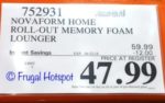 Costco Sale Price: Novaform Home Memory Foam Roll Out Lounger Costco Sale Price: Novaform Home Memory Foam Roll Out Lounger