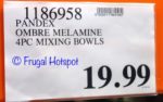 Costco Price: Pandex Ombre Melamine Mixing Bowls 4-Piece