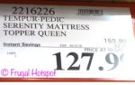 Costco Sale Price: Tempur-Pedic Serenity Mattress Topper Queen Size at Costco