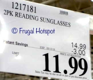 Costco Price: 2-Pack Sun Readers