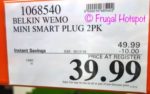 Costco Sale Price: Belkin Wemo Wi-Fi Smart Plug 2-Pack