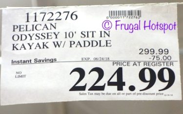 Costco Sale Price: Pelican Odyssey 100X 10' Sit-in Kayak with Paddle