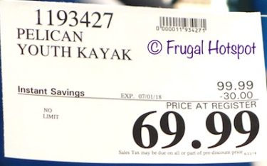 Costco Sale Price: Pelican 6' Solo Youth Kayak