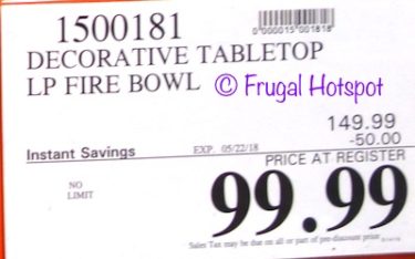Costco Sale Price: Northwood Collection Rectangular Gas Tabletop Firebowl