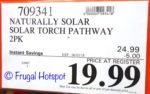 Costco Sale Price: Naturally Solar Torch Pathway Lights 2-Pack