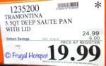 Costco Sale Price: Tramontina 5.5 Quart Nonstick Deep Saute Pan with Lid