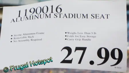Cascade Mountain Tech Stadium Seat | Costco Price