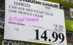 Costco Sale Price: Cascade Mountain Tech Low Profile Chair