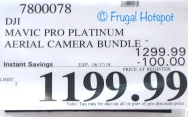 Costco Sale Price: DJI Mavic Pro Platinum Aerial Camera Bundle Costco Sale Price: DJI Mavic Pro Platinum Aerial Camera Bundle