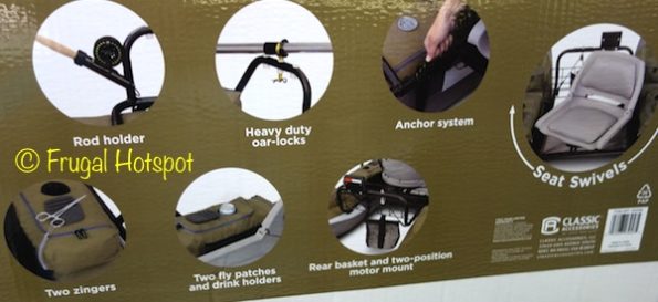 Features of Classic Accessories 9' Fishing Pontoon Boat at Costco Features of Classic Accessories 9' Fishing Pontoon Boat at Costco