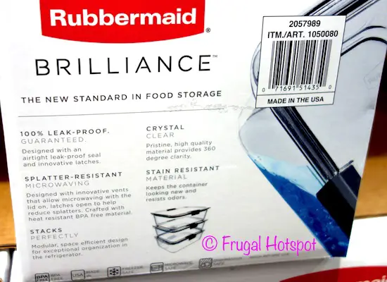 Description of Rubbermaid Brilliance Food Storage Set 3-Pack at Costco Description of Rubbermaid Brilliance Food Storage Set 3-Pack at Costco