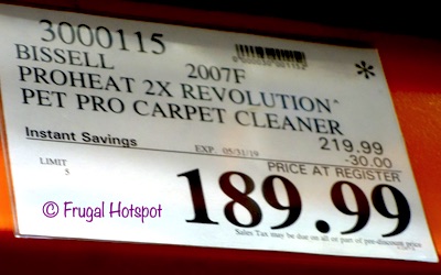 Bissell ProHeat 2X Revolution Pet Pro Deluxe Carpet Cleaner. Costco Sale Price