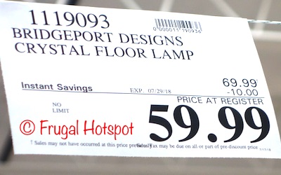 Costco price: Bridgeport Designs Crystal Floor Lamp