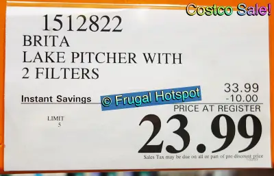 Brita Champlain Water Pitcher | Costco Sale Price