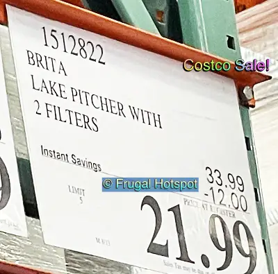 Brita Lake Water Pitcher with 2 Filters | Costco Sale Price | Item 1512822