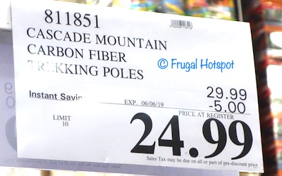 Cascade Mountain Tech Carbon Fiber Quick Lock Trekking Poles Costco Sale Price