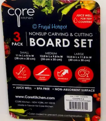 Core Kitchen 3-Pack Nonslip Carving and Cutting Board Set at Costco