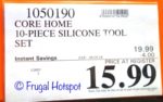 Core Home 10-Piece Silicone Tool Set. Costco Price