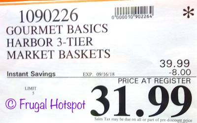 Gourmet Basics by Mikasa Harbor 3-Tier Market Baskets. Costco Sale Price