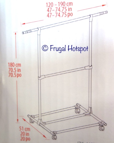 Dimensions of Seville Classics Stainless Steel Garment Rack at Costco