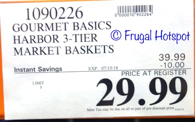 Gourmet Basics by Mikasa Harbor 3-Tier Market Baskets. Costco Sale Price
