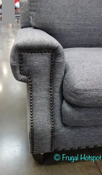 Nailhead trim on Gray Fabric Sectional at Costco