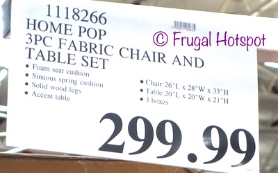 Costco Regular Price: Home Pop by Kinfine 3-Piece Fabric Chair and Accent Table Set