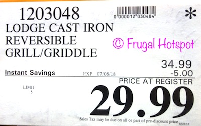 Costco Sale Price: Lodge Cast Iron Reversible Griddle/Grill Set