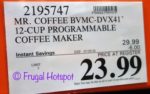 Costco Sale Price: Mr. Coffee 12-Cup Coffee Maker Model BVMC-DVX41