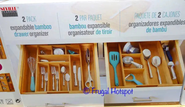 Seville Classics Expandable Bamboo Drawer Organizer 2-Pack at Costco