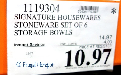 Signature 6 Serving Bowls Costco Sale Price