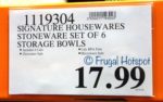 Costco Regular Price: Signature Housewares 6 Serving Bowls with Lids