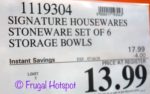 Costco Sale Price: Signature Housewares 6 Serving Bowls with Lids