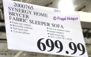 Synergy Home Fabric Sleeper Sofa Costco Price