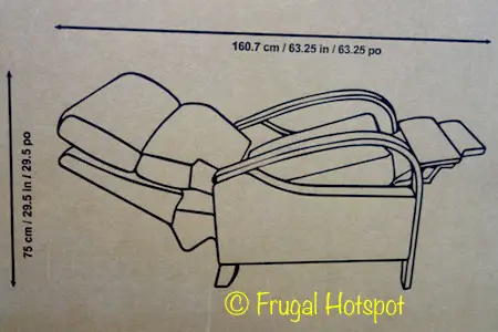 Dimensions of Synergy Home Furnishings Fabric Pushback Recliner at Costco