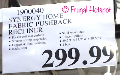 Costco Regular Price: Synergy Home Furnishings Fabric Pushback Recliner