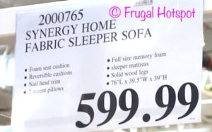 Synergy Home Fabric Sleeper Sofa. Costco Price