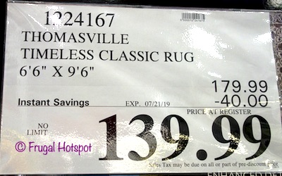 Thomasville Marketplace Timeless Rug 6x9 Costco Sale Price