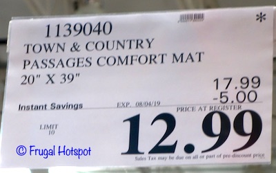 Town & Country Passages Comfort Mat Costco Sale Price