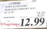 Costco price: Town & Country Passages Comfort Mat