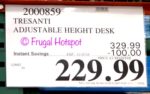 Costco Sale Price: Tresanti Adjustable Height Desk