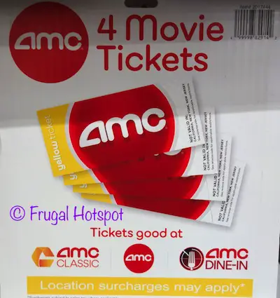 AMC Theatre 4-Pack Yellow Ticket Movie Vouchers at Costco