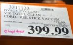 Costco Sale Price: Dyson Cyclone V10 Total Clean+ Cord Free Stick Vacuum